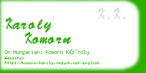 karoly komorn business card